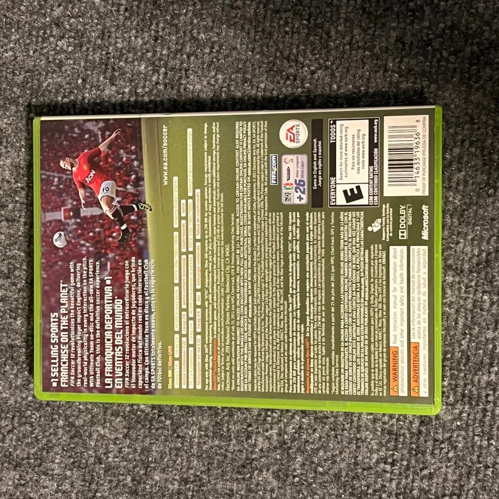 FIFA Soccer 12 Xbox 360 EA Sports Video Game Complete CIB Wayne Rooney Landon